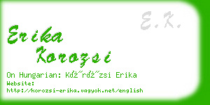 erika korozsi business card